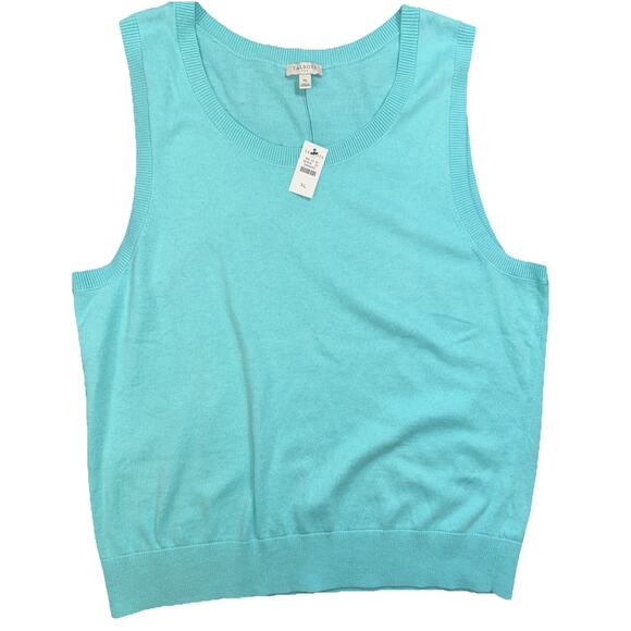 Talbots NWT Knit Sweater Tank Blue Lightweight Stretch Shell XL - Picture 1 of 7